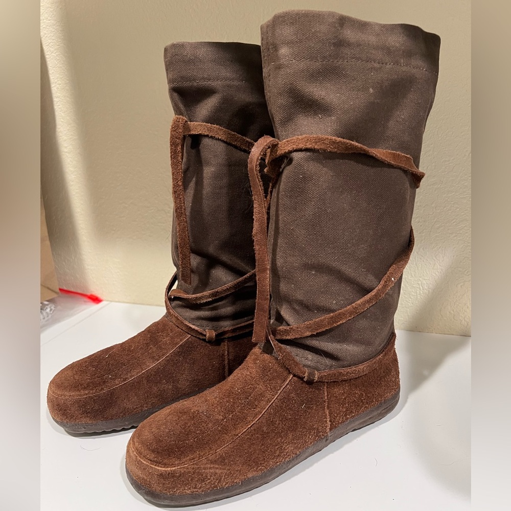 Womens Steger Muk Luks Brown Lace Up Boots